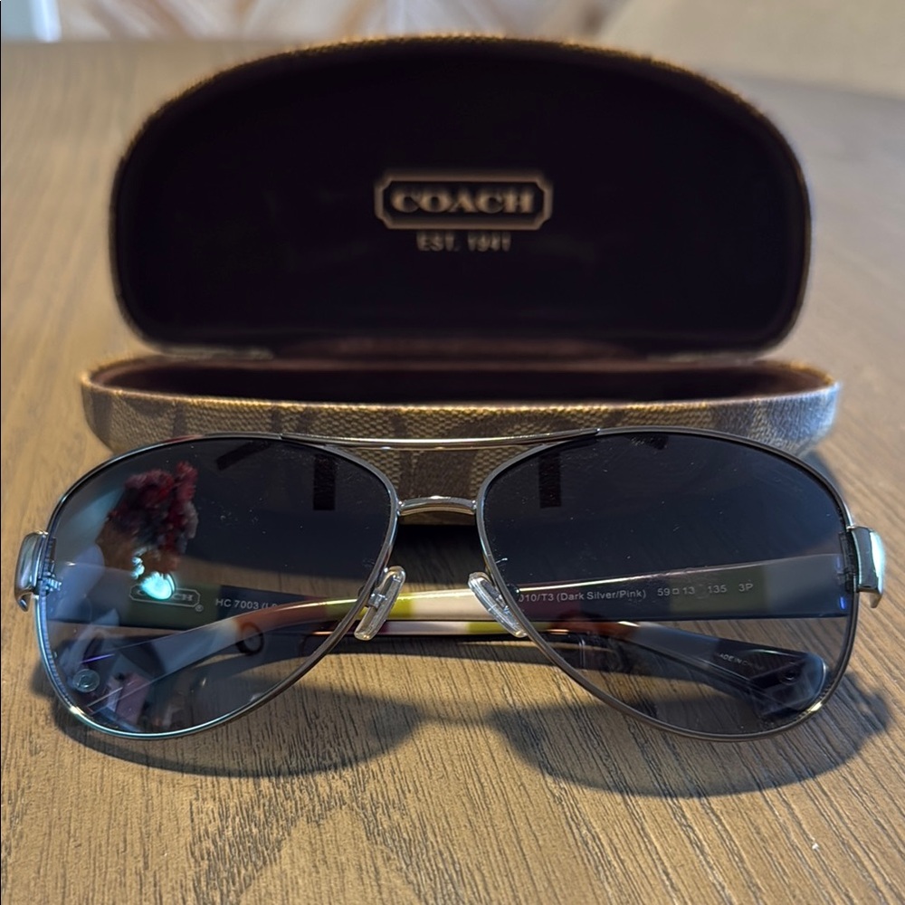 Coach Kristina Aviator Sunglasses with Polarized Lenses